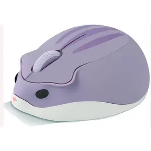 Cute Hamster Shape Less Noice Portable Mobile Optical 1200DPI USB Mice Cordless for PC Laptop Computer Notebook MacBook Girl Boy Men Women Adults School Office (Purple)